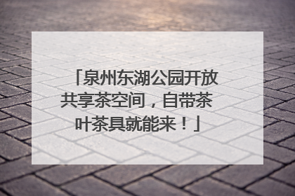 泉州东湖公园开放共享茶空间，自带茶叶茶具就能来！